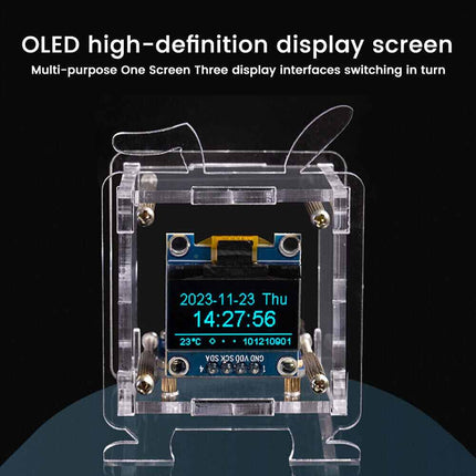 DIY Electronic OLED Mini Clock Kit with Shell Soldering Project