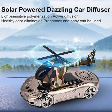 Car Air Freshener Solar Helicopter Rotating Hanging Ornament