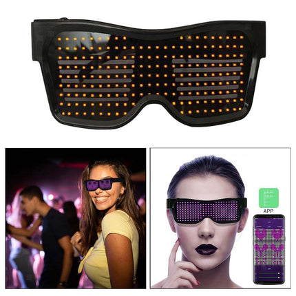 LED Bluetooth Glasses APP Programmable Text for Raves DJ EDM Events