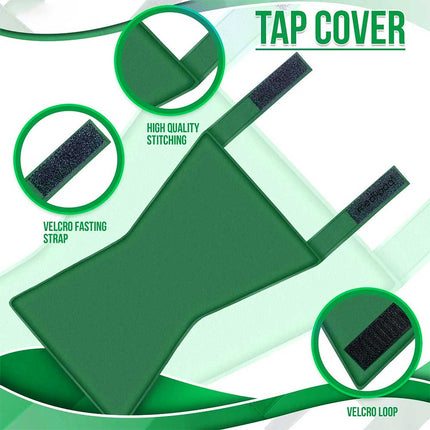 2x Green Insulated Outside Tap Cover Winter Frost Protector Garden