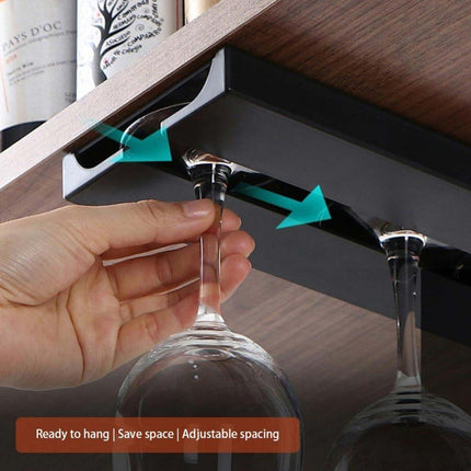 2X Wine Glass Holder Hanging Rack, Multi-function Stemware Storage Hanger