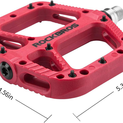 ROCKBROS Nylon Composite MTB Pedals, 9/16" Bearing, Wide Flat Platform