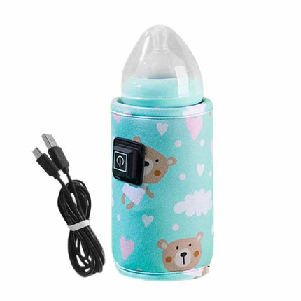 USB Travel Baby Bottle Warmer Bag, Portable Thermostat Milk Heater