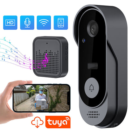 Wireless Smart Doorbell with WiFi Tuya Security Camera Phone Ring Alert