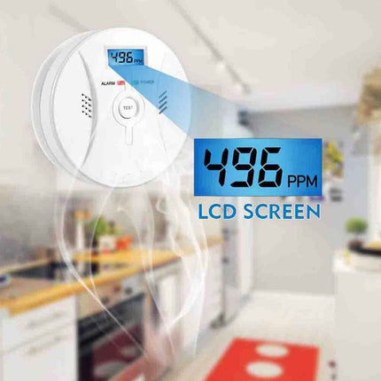 Battery Operated Smoke CO Detector Alarm with LCD Display Carbon Monoxide