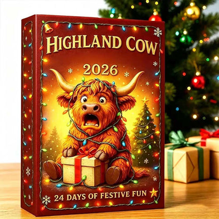 Highland Cow Xmas Advent Calendar 2026, 24 Day Acrylic 2D Figure Gift