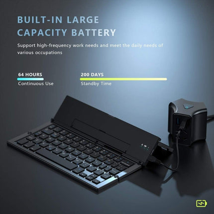 Portable Foldable BT Keyboard for Tablets, Laptops & Smartphones