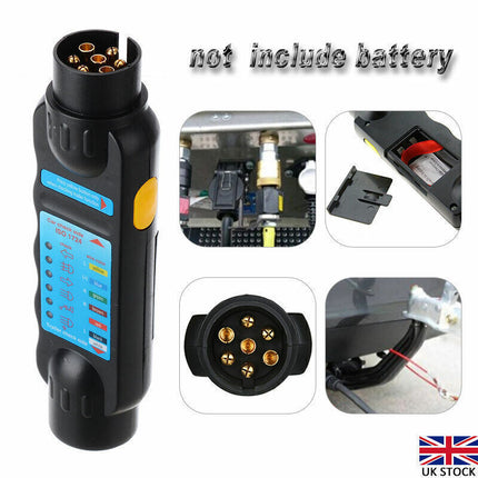 7 Pin Trailer Light Wiring Circuit Tester Plug Socket Towing Tow Bar Caravan