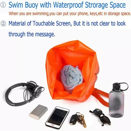 Inflatable Swim Buoy & Dry Bag, Open Water Tow Float, PVC Storage