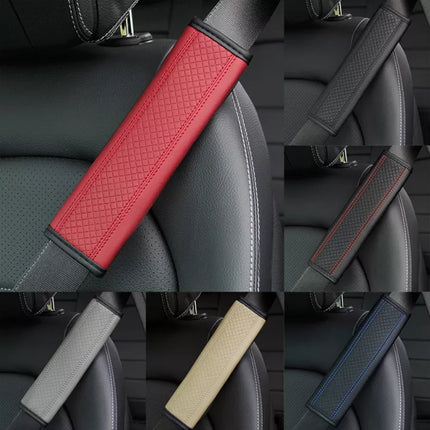 Car Seat Belt Shoulder Pad 2PCS Leather Embossed Soft Comfortable Cover