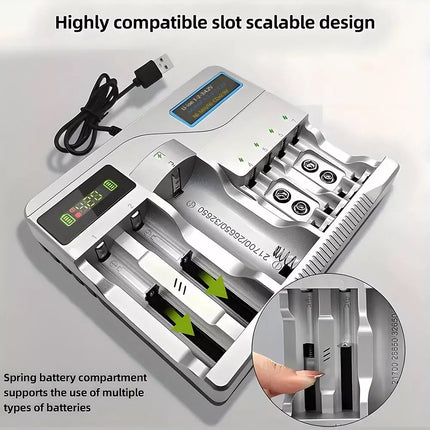 LCD Smart Battery Charger for AAA AA 9V Ni-MH Ni-CD Rechargeable