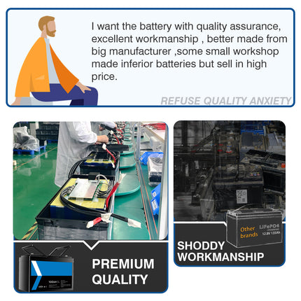Gentrax 12V 100Ah LiFePO4 Lithium Battery BMS for Solar Boat RV Marine