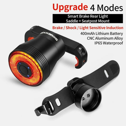 Waterproof Smart Bike Rear Light 400mAh LED with Auto Brake Sensor