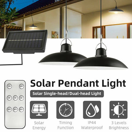 Solar Powered Hanging Pendant Light Outdoor Garden Yard Tent with Remote Control