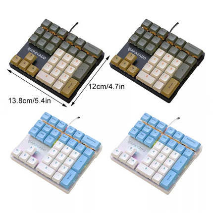K33 RGB Mini Keyboard 33 Key Left Hand PBT Keycaps Plug Play Keypad