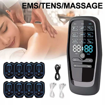 Electric Muscle Stimulator TENS Machine Back Pain Therapy Pulse Massager