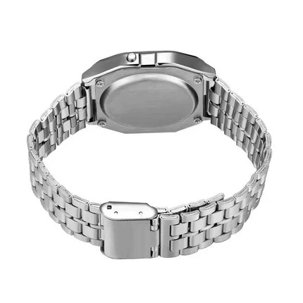 Unisex Retro Digital Watch Silver Bracelet New with Watch Box