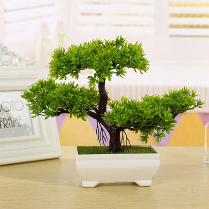 Artificial Pine Tree Bonsai in Pot, Fake Plant Home Decor