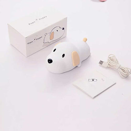 LED Silicone Puppy Touch Night Light Rechargeable Cute Bedroom Decor