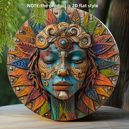 Circular Wooden Wall Art, Garden Wall Decor, Boho Witchy Hanging Gift 20cm