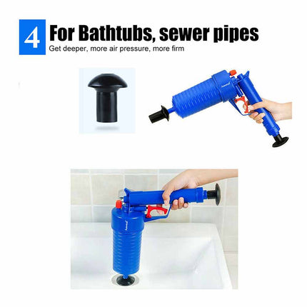 High Pressure Drain Blaster Manual Pump Plunger Sink Pipe Cleaner Tool
