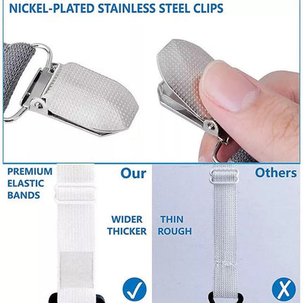 12 Clamps Bed Sheet Grippers, Mattress Fasteners Straps Holders for Fitted