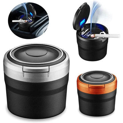 Auto Car Ashtray LED Lid Cigarette Cup Ash Holder Self Extinguishing