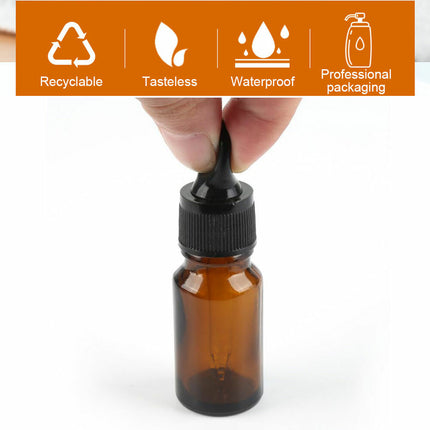5-100ml Amber Glass Dropper Bottle, Essential Oils Reagent Eye Pipette AU