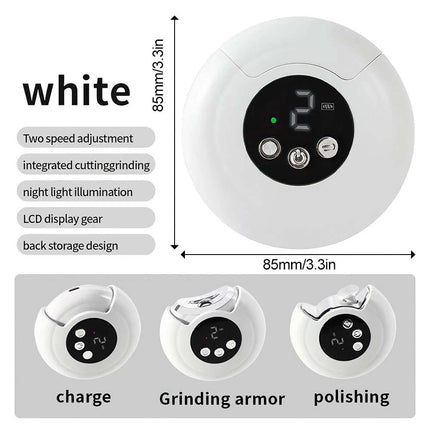 Electric Nail Clippers Rechargeable Automatic Trimmer Safe File Cutter