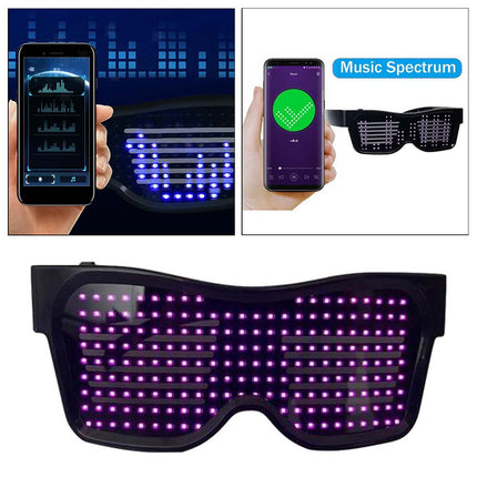 LED Bluetooth Glasses APP Programmable Text for Raves DJ EDM Events