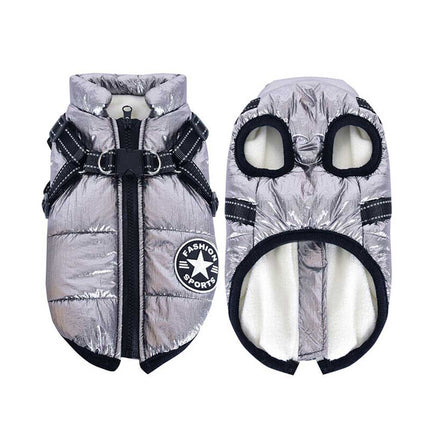 Waterproof Winter Dog Jacket with Harness, Breathable Sizes S-L