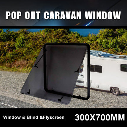 RV Caravan 300*700mm Push Out Flat Window Locking Handle with Strut Attachment