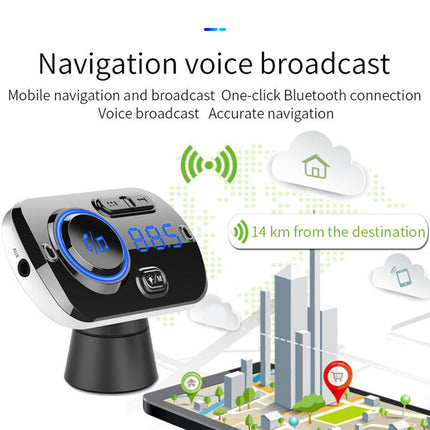 Handsfree Bluetooth 5.0 FM Car Radio MP3 Player USB Charger Adapter