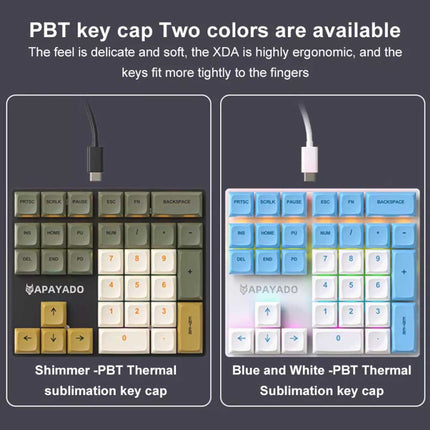 K33 RGB Mini Keyboard 33 Key Left Hand PBT Keycaps Plug Play Keypad