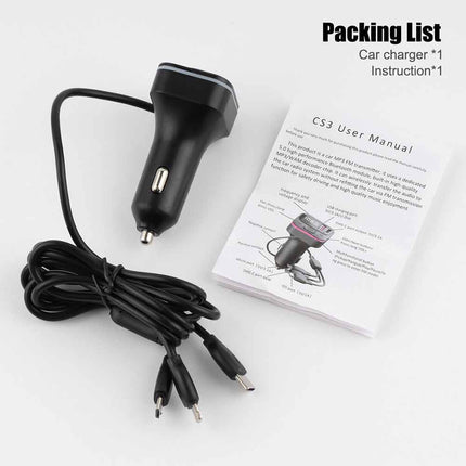 Car Bluetooth FM Transmitter USB Type C Fast Charger Hands Free Adapter