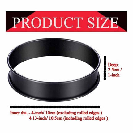 8Pcs Non-Stick 4 Inch Steel Crumpet Rings for English Muffins