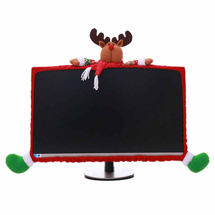 Christmas Computer Monitor Cover Xmas Decoration for Office Decor