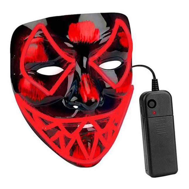 Halloween LED Purge Mask Glow in Dark Light Up Costume Scary Rave Cosplay