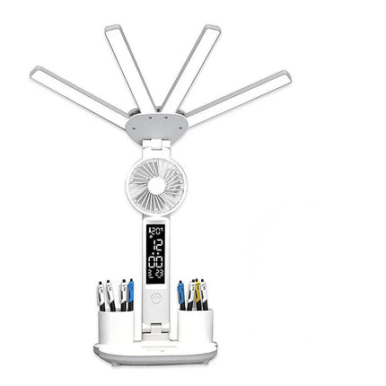 4-in-1 LED Desk Lamp with Fan, Dimmable Reading Light & Night Lamp