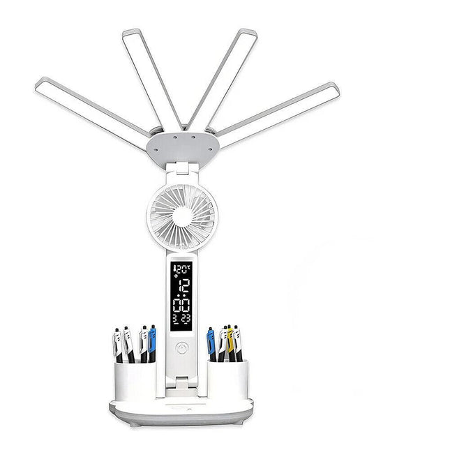 4-in-1 LED Desk Lamp with Fan, Dimmable Reading Light & Night Lamp
