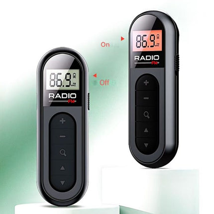 Portable Mini FM Radio with Clip, Rechargeable for Tour Guide & Racing