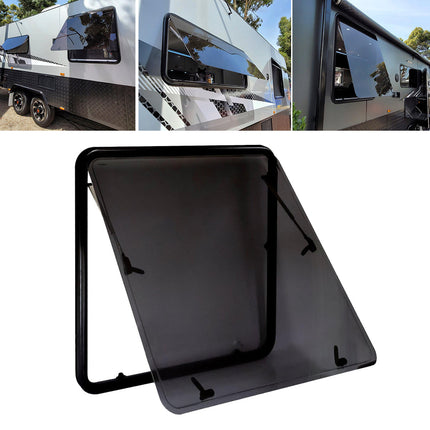 RV Caravan EuroPro2 Push Out Flat Window Locking Handle with Strut Attachment