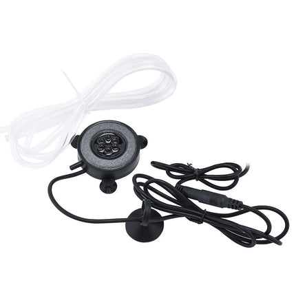 7 Color LED Air Stone Disk Aquarium Bubble Light Fish Tank Lamp