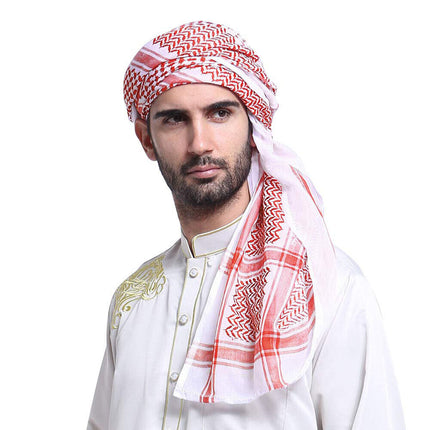 Men Arab Keffiyeh Shemagh Scarf Muslim Turban Palestine Headwrap