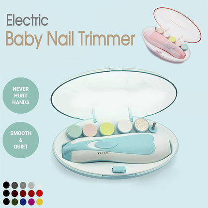 6 in 1 Electric Nail Trimer Infant Newborn Safe Grinder Clipper Tools Set