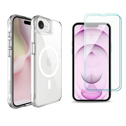 Clear Magsafe Case for iPhone 16e with Tempered Glass Screen Protector