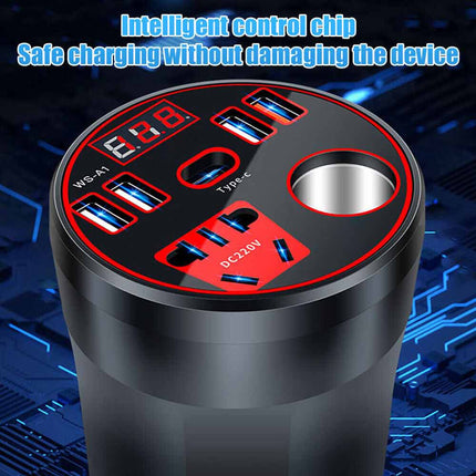 200W DC to AC Car Power Inverter 12V 24V to 220V Converter Adapter Outlets