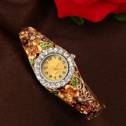 Elegant Rhinestone Bracelet Watch for Women, Analog Wristwatch