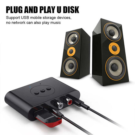 NFC Bluetooth 5.2 Wireless Receiver 3.5mm AUX to 2 RCA Audio Adapter