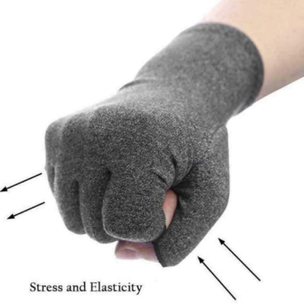 Arthritis Compression Gloves Pair Fingerless Half Finger Hand Support